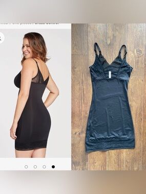 New La Vie En Rose Shapewear Slip Dress. Lace Trim. Small